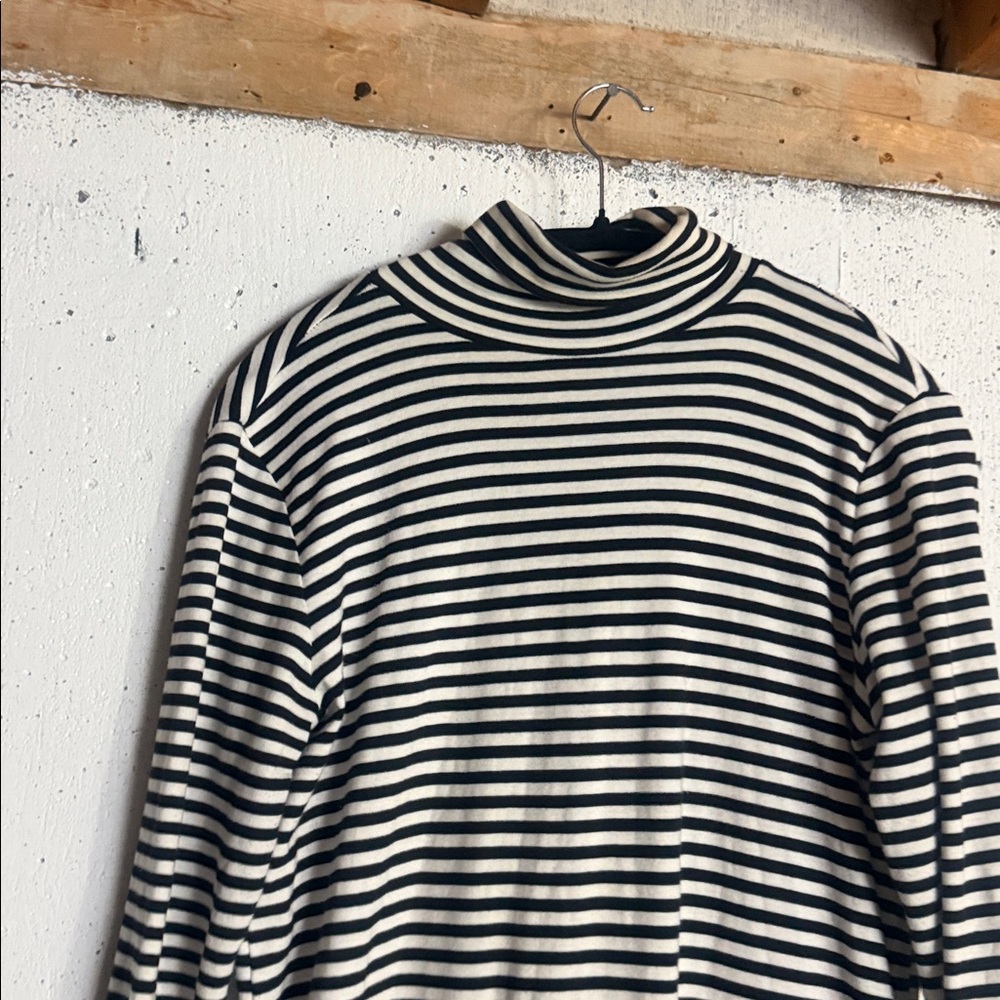 Joe Fresh Black and White Striped Long Sleeve Dress, L - Picture 7 of 10